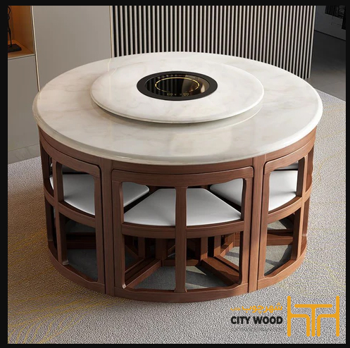 میز ناهر خوری کم جای گرد