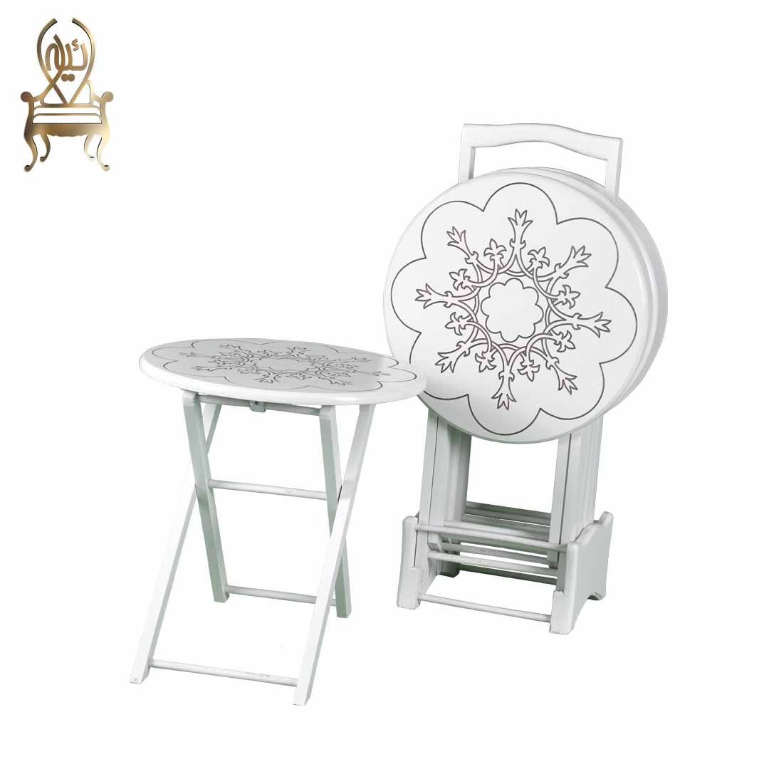 میز جلومبلی و عسلی چمدانی گرد کد 15003