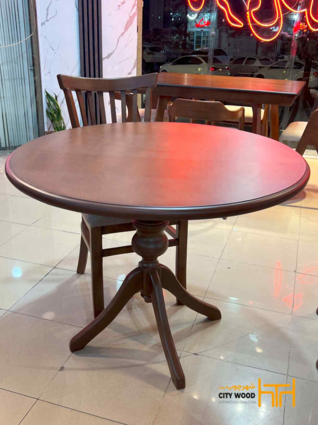 میز ناهارخوری گرد ۳ نفره مدل الگانس کد 80008